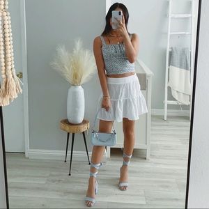 *SOLD* Miss Lola | Blue floral crop tank top